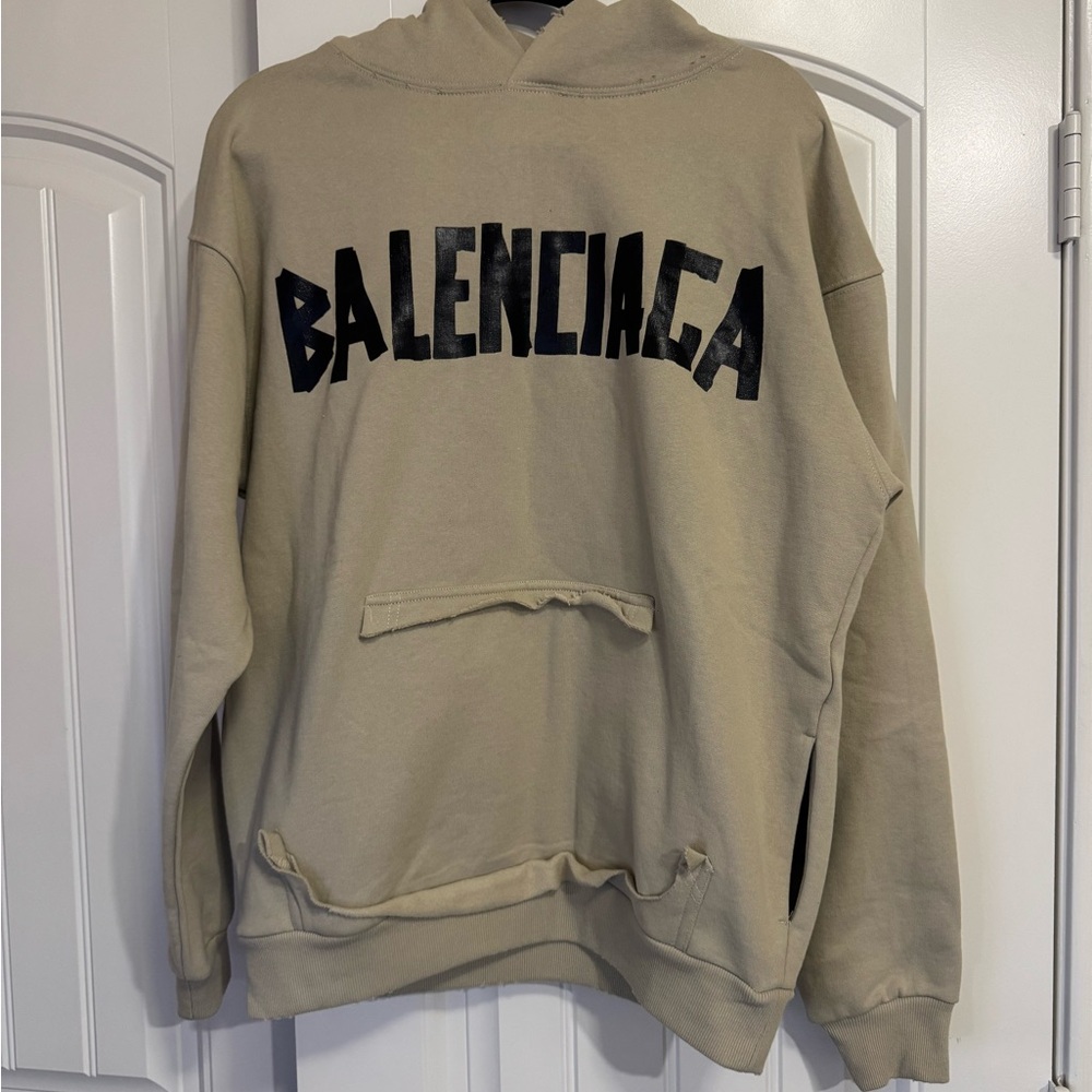 Balenciaga Sand Hoodie with Black Logo